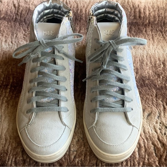 P448 Skate High-Top Sneaker White Glitter - Picture 4 of 13